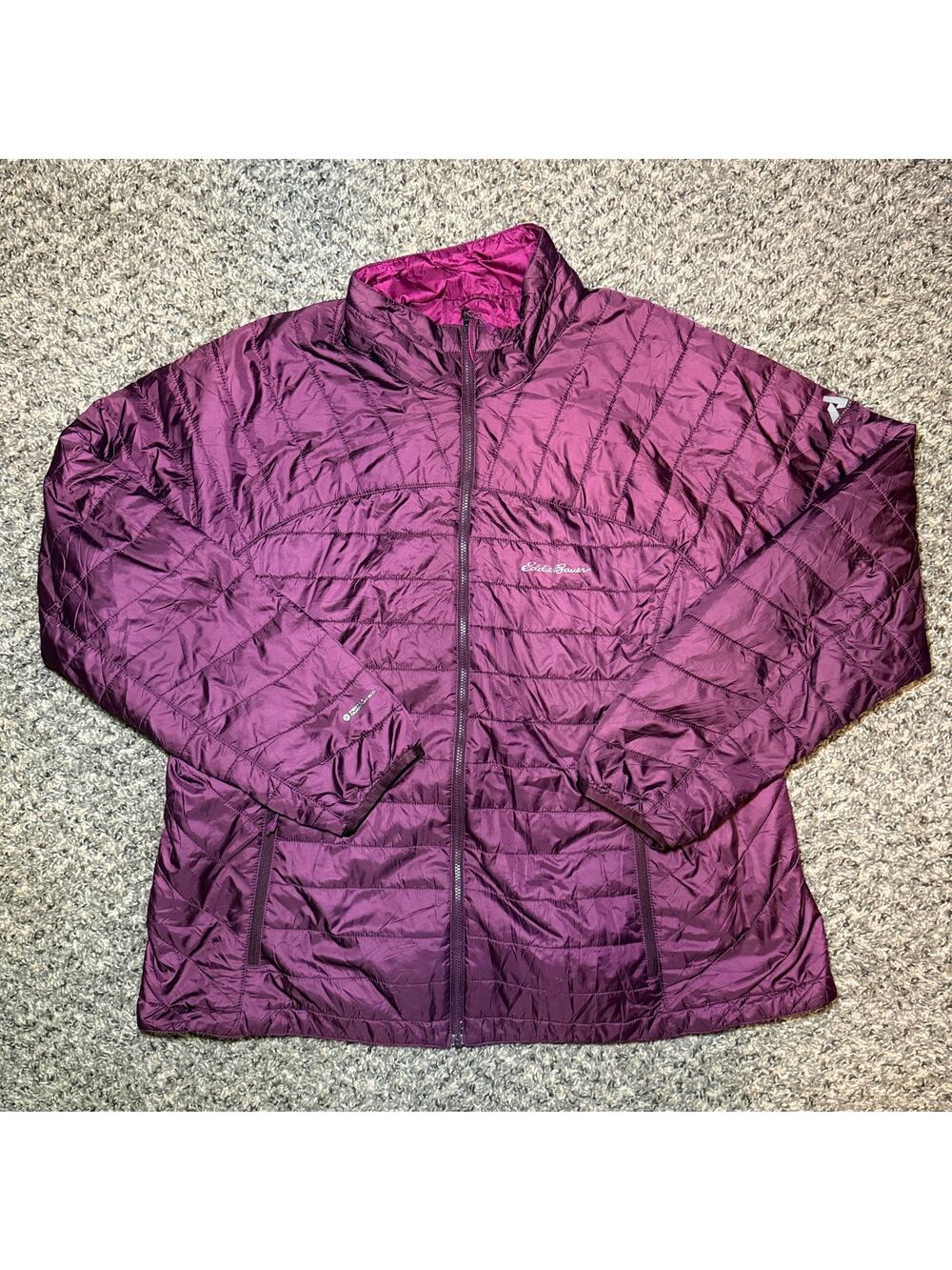 Eddie Bauer Women's Puffer Jacket Medium Purple Quilted Outdoor